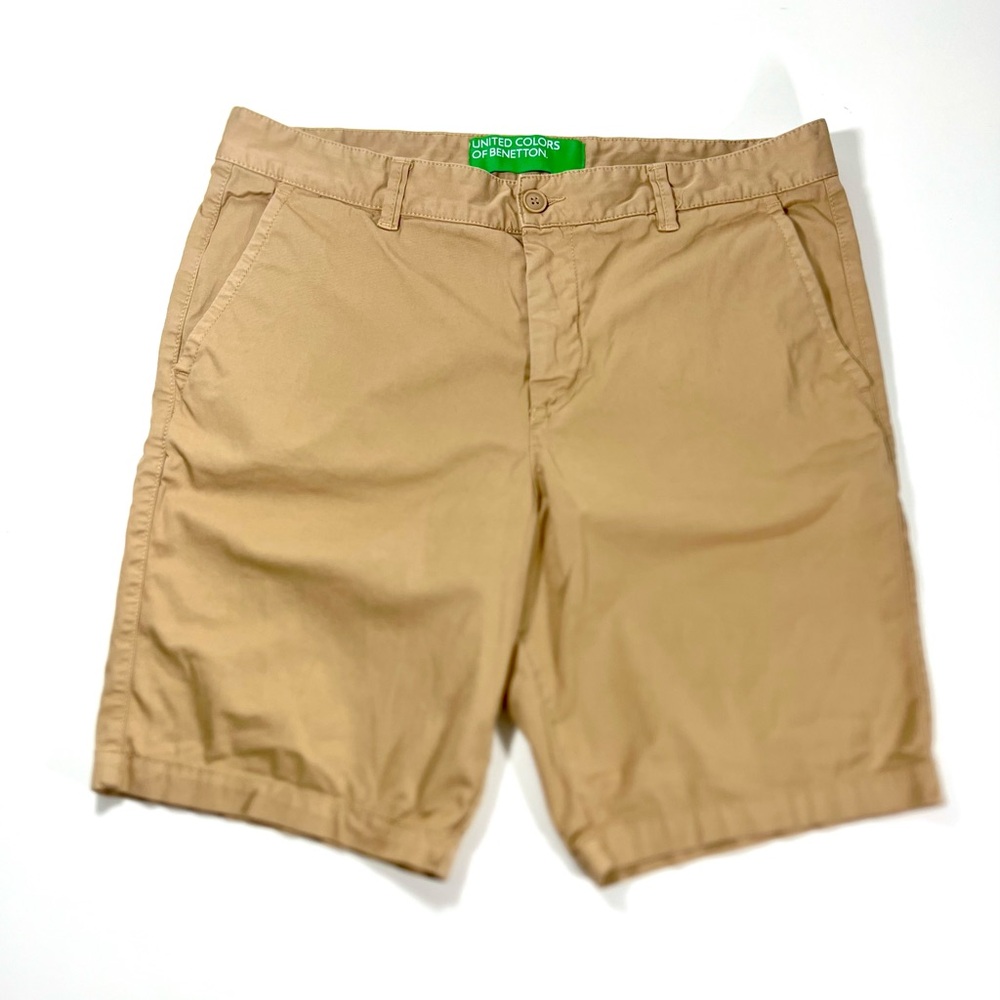 United Colors Of Benetton Tan Flat Front Shorts